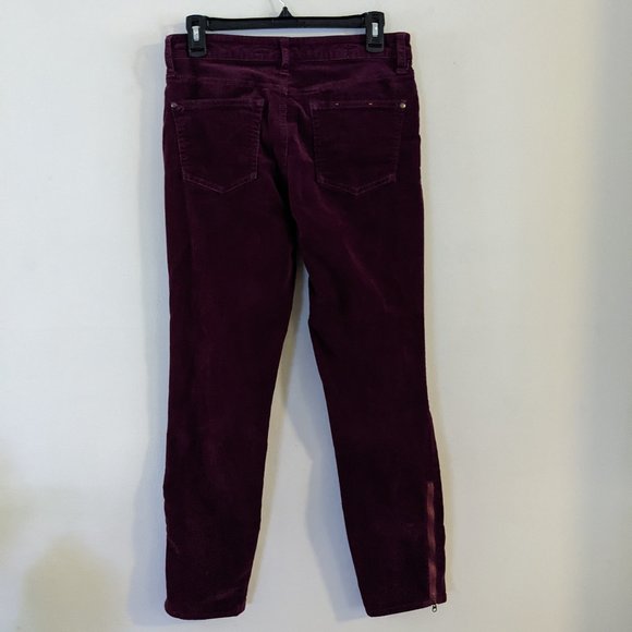 Pilcro & the Letterpress Wine Corduroy Pants Ankle Zip Size 29 - Picture 7 of 11